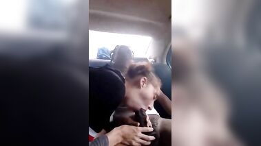 White trash trailer girl rides bbc in back of car